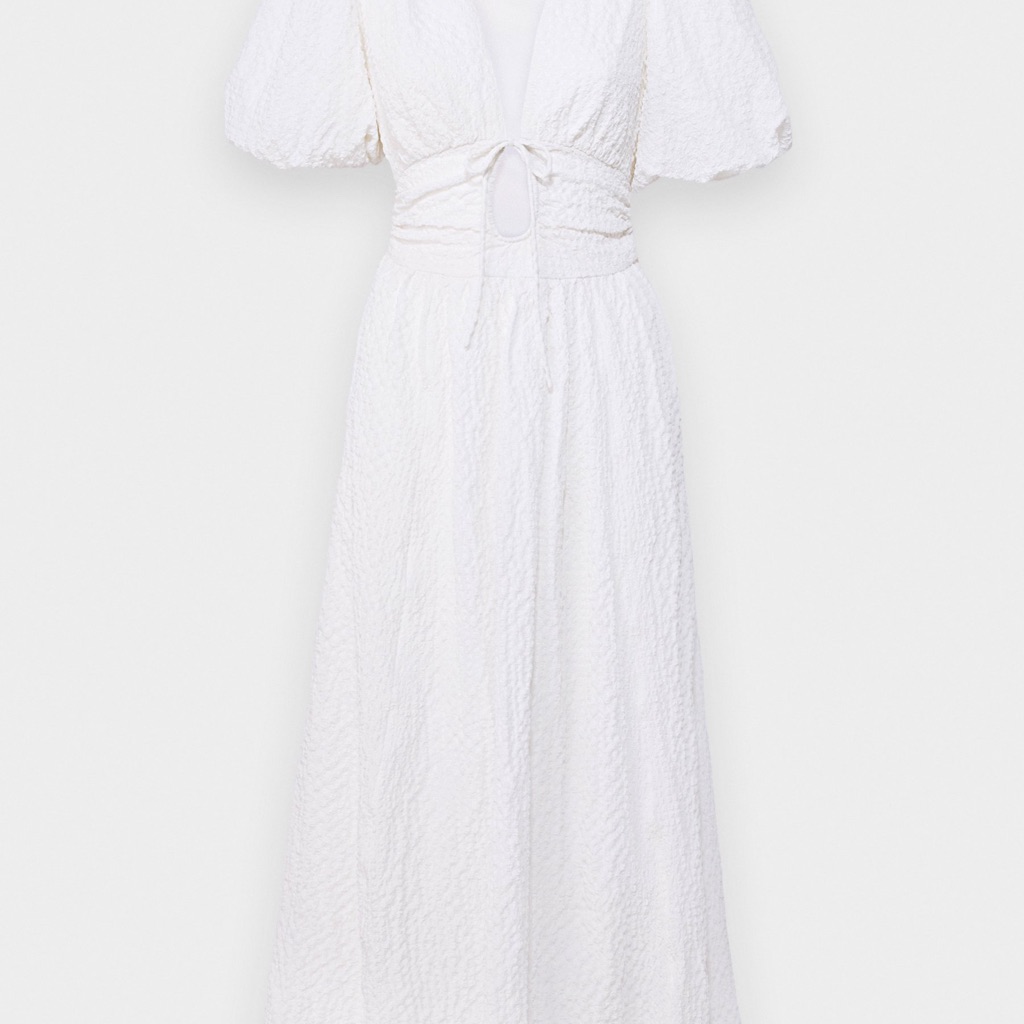 Abercrombie & Fitch White Textured Maxi Dress